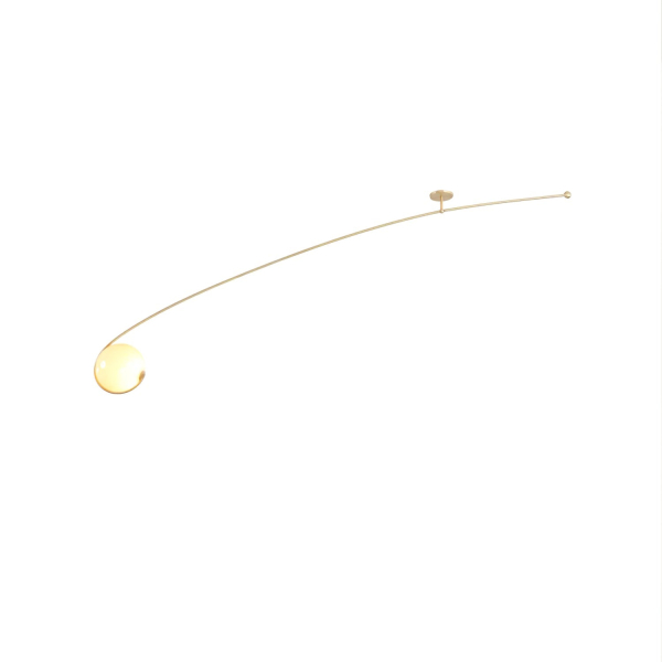 Стельовий світильник Astral Curve — колір золото і чорний, з матеріалу  метал, скло, стиль модерн