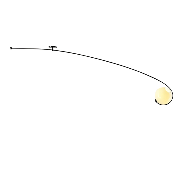 Стельовий світильник Astral Curve — колір золото і чорний, з матеріалу  метал, скло, стиль модерн