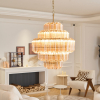 Люстра Aurum Cascade Murano — цвет золото і янтарный, из материала  метал, скло, стиль современный