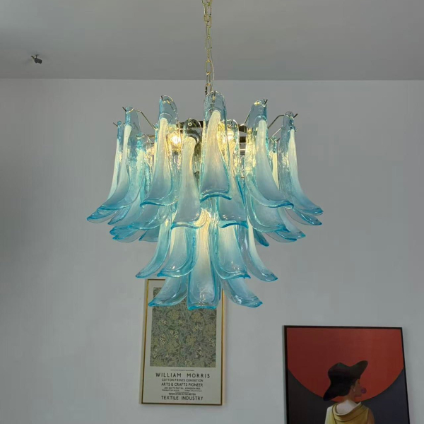 Люстра Azure Drift Glass — люстри дизайнерські, колір золото і синій, з матеріалу  метал, скло, стиль сучасний