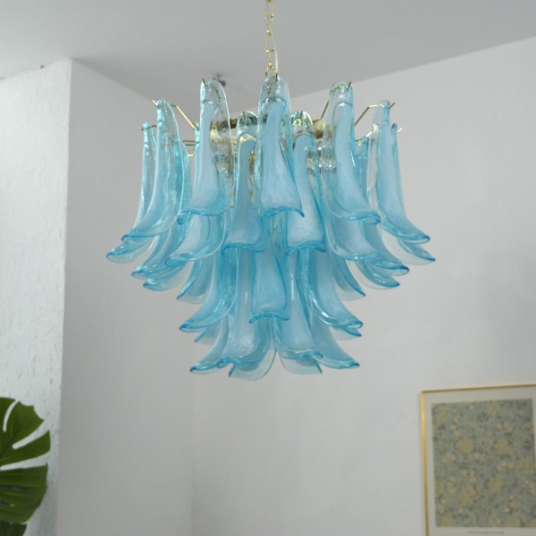Люстра Azure Drift Glass — люстри дизайнерські, колір золото і синій, з матеріалу  метал, скло, стиль сучасний