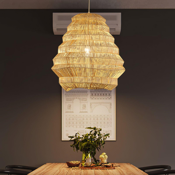 Підвісна лампа Bamboo Spiral — підвісний світильник, колір бамбук, з матеріалу метал, стиль модерн