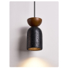 Підвісний світильник Basalt Walnut Drop — колір чорний і колір горіха, з матеріалу чорний травертин, дерево, стиль модерн
