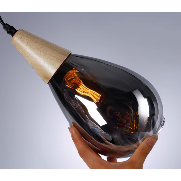 Подвесной светильник Besnier Glass — цвет прозрачный і янтарный, из материала  метал, дерево, стиль современный