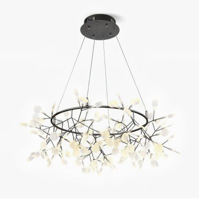 Чорна велика люстра Firefly LED