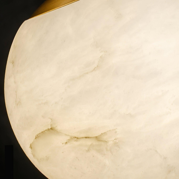 Подвесной светильник Bosso Alabaster — цвет латунь і белый, из материала алебастр, стиль модерн