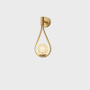 Латунний настінний світильник для ванної кімнати — бра, колір латунь і білий, з матеріалу скло, стиль модерн