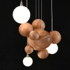 Люстра Bubble Wood Balls — люстри дизайнерські, колір дерева і колір горіха, з матеріалу  метал, дерево, стиль сучасний