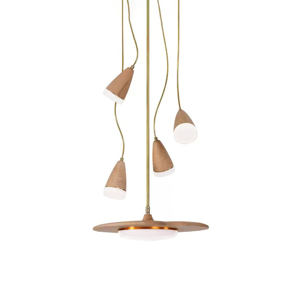 Люстра Calder Blossom — люстри дизайнерські, колір дерева і колір горіха, з матеріалу  метал, акрил, стиль модерн