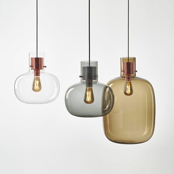 Підвісний світильник Cambre Glass — колір прозорий і сірий, з матеріалу метал, скло, стиль модерн