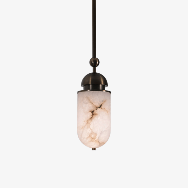 Подвесной светильник Capsule Alabaster — цвет белый, из материала алебастр, метал, стиль модерн