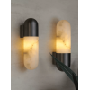 Капсульний світильник Alabaster Sconce — бра, колір чорний і білий, з матеріалу метал, алебастр, стиль модерн