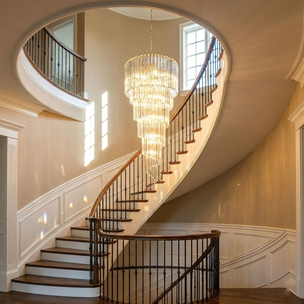 Люстра Cascada Spiral Clear — люстри дизайнерські, колір прозорий, з матеріалу метал, скло, стиль сучасний