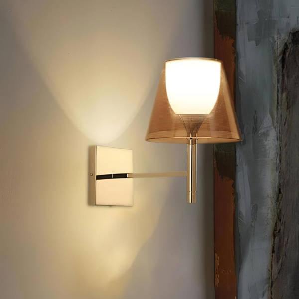 Настенный светильник Chrome Prism — бра, цвет прозрачный і хром, из материала  метал,  тканина, стиль модерн