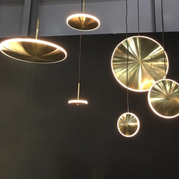 Підвісний світильник Chrona Dish — колір мідь, з матеріалу метал, акрил, стиль сучасний