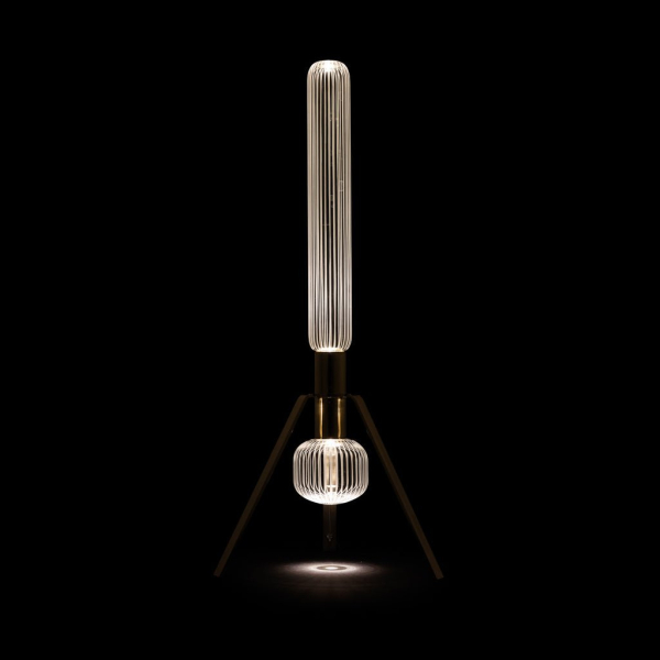 Шифрувальна таблиця Light — настільна лампа, колір золото і прозорий, з матеріалу скло, метал, стиль модерн