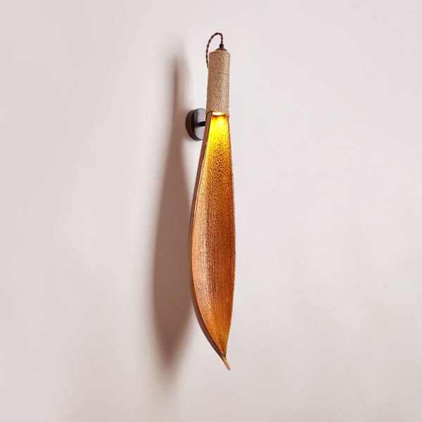 Настінне бра Cocoa Leaf — з матеріалу листя какао, конопляна мотузка, стиль модерн