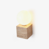 Настінний світильник Cube Stone — настільна лампа, колір жовтий і білий, з матеріалу  травертин, метал, стиль модерн