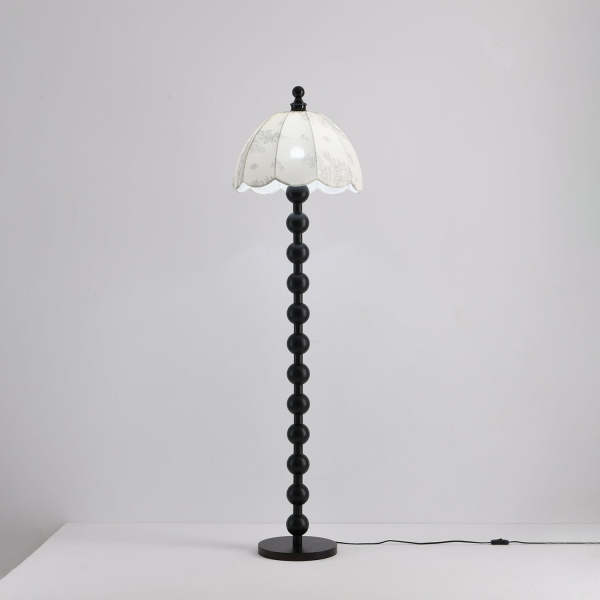 Торшер Dottie Belle — колір горіха і чорний, з матеріалу тканина, метал, стиль сучасний