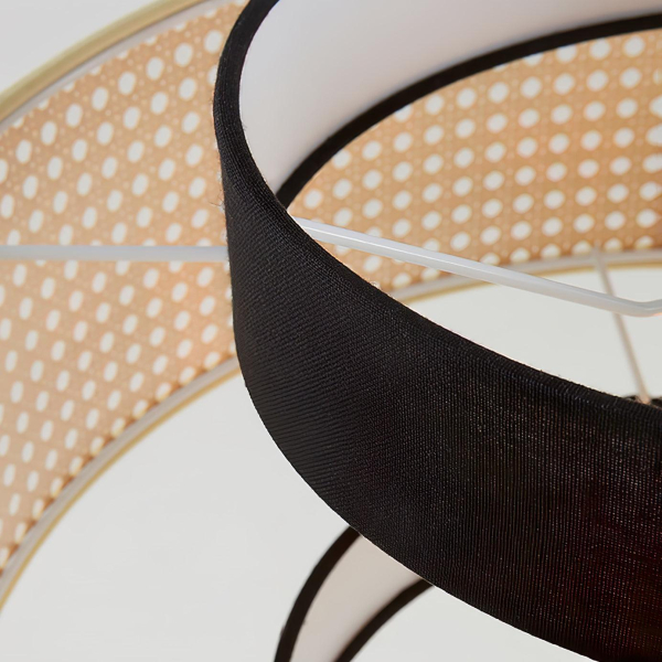 Підвісний світильник Drum Shade — колір коричневий, з матеріалу метал, ротанг, стиль модерн