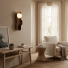 Настінний світильник Dualis Rootlight — бра, колір горіха, з матеріалу дерево, скло, стиль модерн