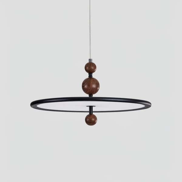 Підвісний світильник Eclipsa — колір горіха і чорний, з матеріалу метал, акрил, стиль модерн