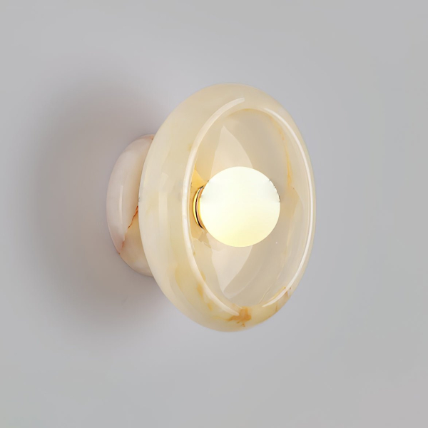 Настінний світильник Eclipse Jade Alabaster — бра, колір білий і чорний, з матеріалу натуральний нефрит, мармур, стиль модерн