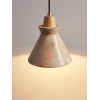 Підвісний світильник Ember Travertine Cone — колір горіха і жовтий, з матеріалу жовтий травертин, дерево, стиль модерн