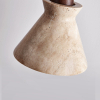 Підвісний світильник Ember Travertine Cone — колір горіха і жовтий, з матеріалу жовтий травертин, дерево, стиль модерн