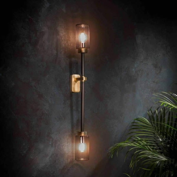 Настенный светильник Farol — бра, цвет серый і белый, из материала латунь, скло