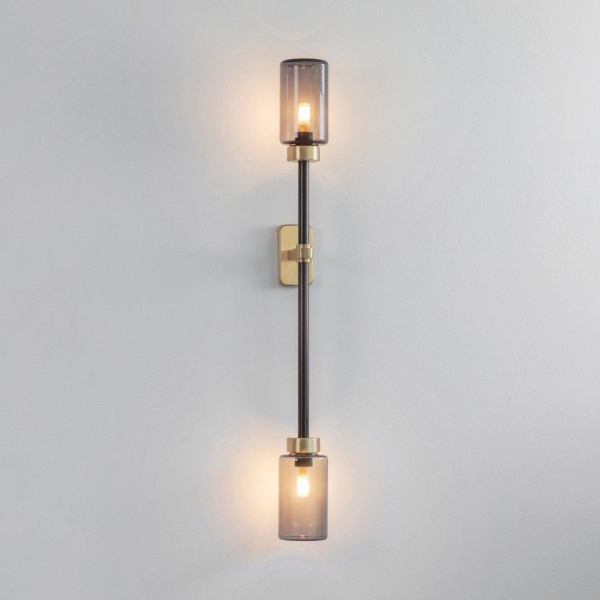 Настенный светильник Farol — бра, цвет серый і белый, из материала латунь, скло