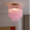 Потолочная лампа Fiora из муранского стекла розового цвета — потолочный светильник, цвет розовый і золото, из материала  метал, скло, стиль модерн