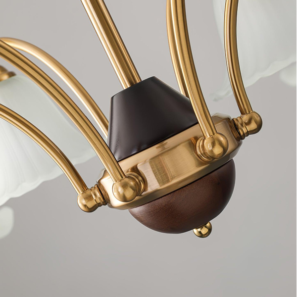 Люстра Flora Brass Alabaster — люстри дизайнерські, колір латунь і білий, з матеріалу скло, стиль сучасний
