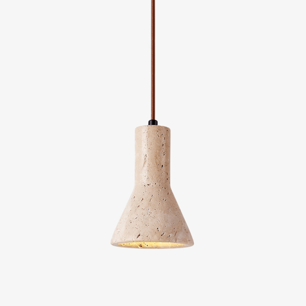 Підвісний світильник Travertine Funnel — колір жовтий, з матеріалу  жовтий травертин, метал, стиль модерн
