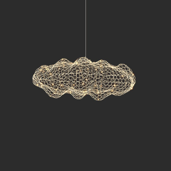 Підвісний світильник Golden Cloud Weave — колір золото, з матеріалу метал, стиль модерн