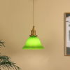 Підвісний світильник Green Bell — колір зелений, з матеріалу метал, латунь, стиль модерн
