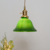 Підвісний світильник Green Bell — колір зелений, з матеріалу метал, латунь, стиль модерн
