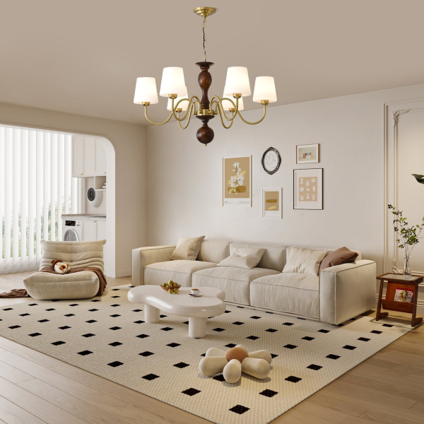 Люстра Grove Haven — люстри дизайнерські, колір горіха і золото, з матеріалу  метал, дерево, стиль сучасний