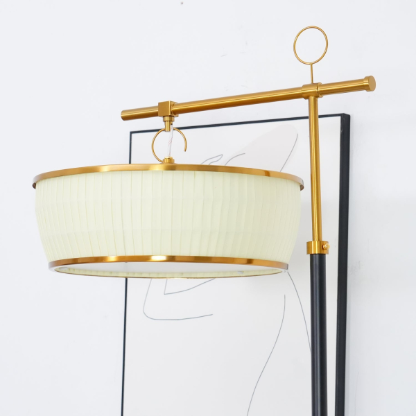 Торшер Hejun Fabric — торшери, колір чорний і золото, з матеріалу тканина, метал, стиль модерн