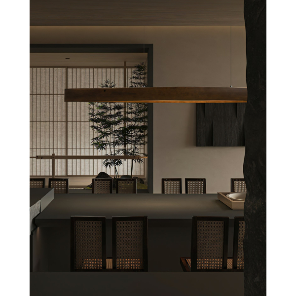 Підвісний світильник Horizon Linear Wood — з матеріалу метал, дерево, стиль модерн