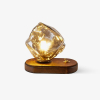 Настільна лампа Ice Stone Glass — колір сірий і колір дерева, з матеріалу метал,  скло, стиль модерн