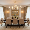 Стеклянная люстра Kalin Flower — цвет латунь і прозрачный, из материала скло, стиль модерн