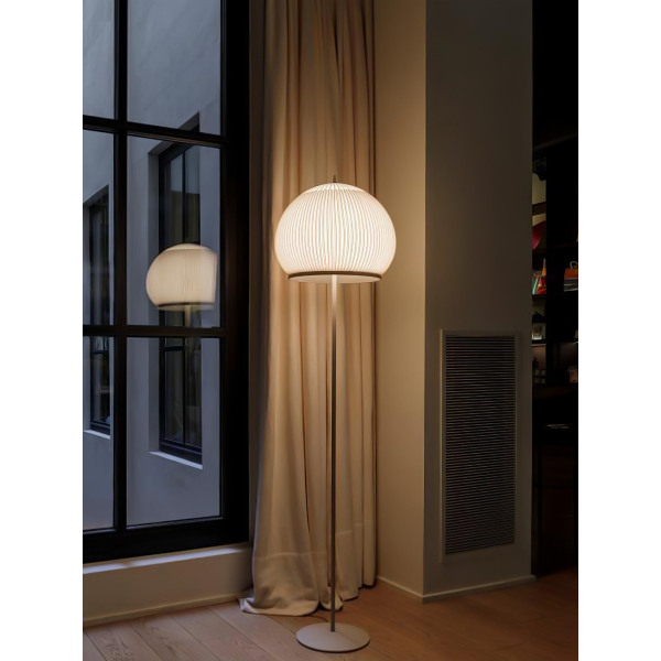 Торшер Lantern Knit — торшери, колір білий, з матеріалу  вуглецева сталь, тканина, стиль сучасний