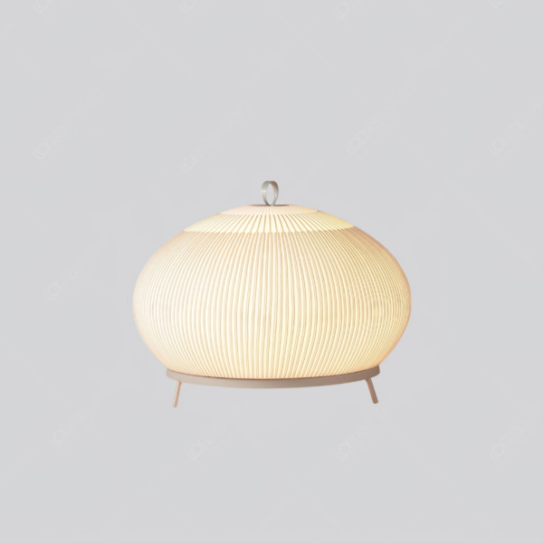 Настільна лампа Lantern Knit — колір білий, з матеріалу вуглецева сталь, тканина, стиль модерн