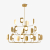 Люстра LEAF — люстри дизайнерські, колір мідь і золото, з матеріалу метал, акрил, стиль модерн