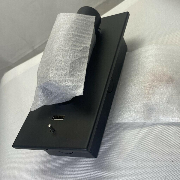 Черный настенный USB-светильник для прикроватной зоны — бра, из материала алюмінієвий сплав, метал