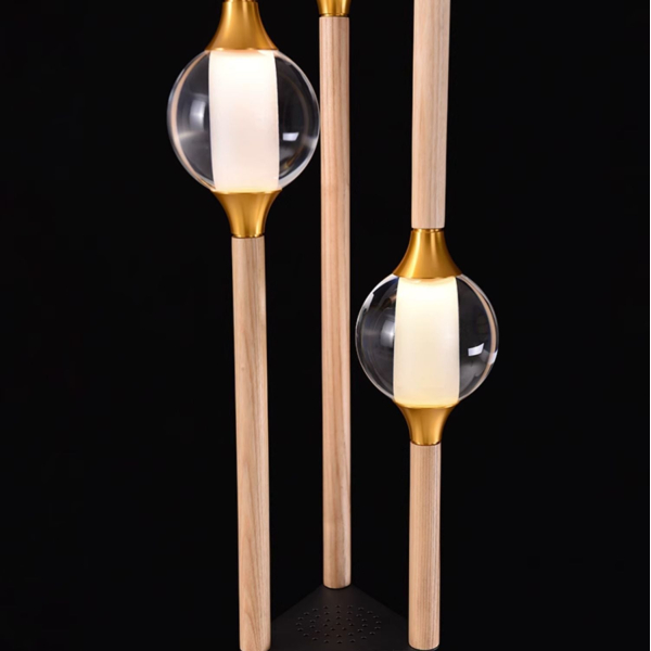 Подвесной светильник Linear Lumina Droplet — цвет дерева і черный, из материала метал, дерево, стиль модерн