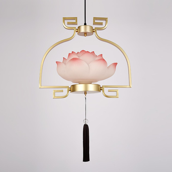 Люстра Lotus Bloom — люстри дизайнерські, колір золото і білий, з матеріалу метал, смола, стиль сучасний