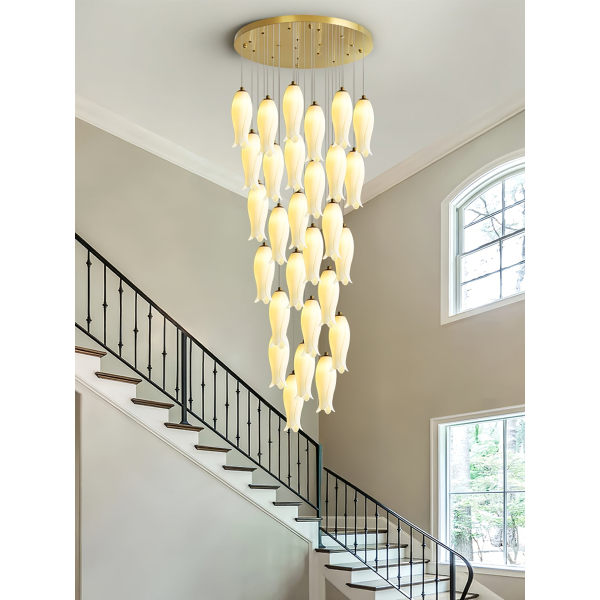 Люстра Luma Flora Stairs — цвет золото і белый, стиль современный