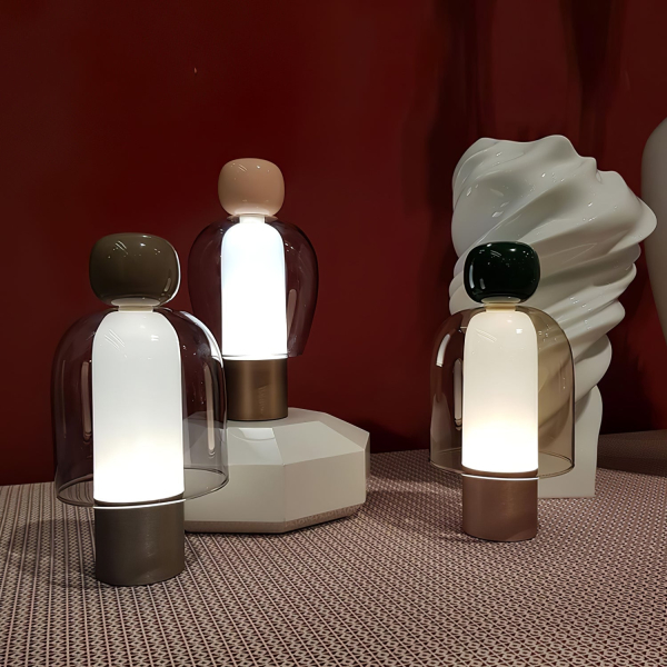 Настільна лампа Lumina Joy — колір синій і рожевий, з матеріалу метал, скло, стиль модерн